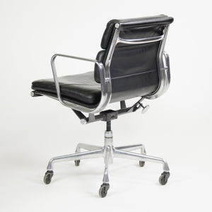 SOLD Herman Miller Eames Soft Pad Aluminum Group Chair Black Leather 2000's 2x Avail