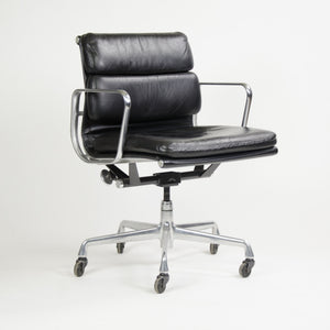 SOLD Herman Miller Eames Soft Pad Aluminum Group Chair Black Leather 2000's 2x Avail