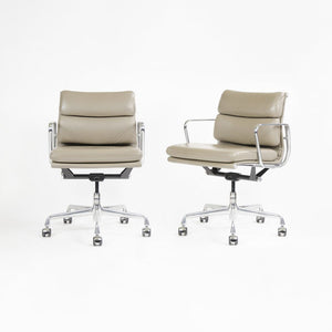 SOLD 2007 Eames Soft Pad Management Chair by Charles and Ray Eames for Herman Miller in Greige Leather 12+ Available