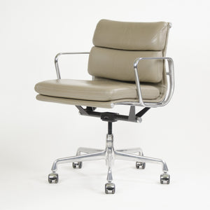 SOLD Herman Miller Eames Soft Pad Aluminum Group Chair Dark Tan Leather 2007