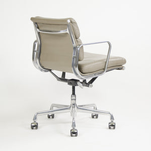 SOLD Herman Miller Eames Soft Pad Aluminum Group Chair Dark Tan Leather 2007