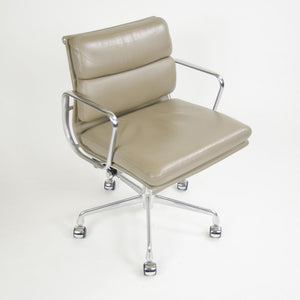 SOLD 2007 Eames Soft Pad Management Chair by Charles and Ray Eames for Herman Miller in Greige Leather 12+ Available