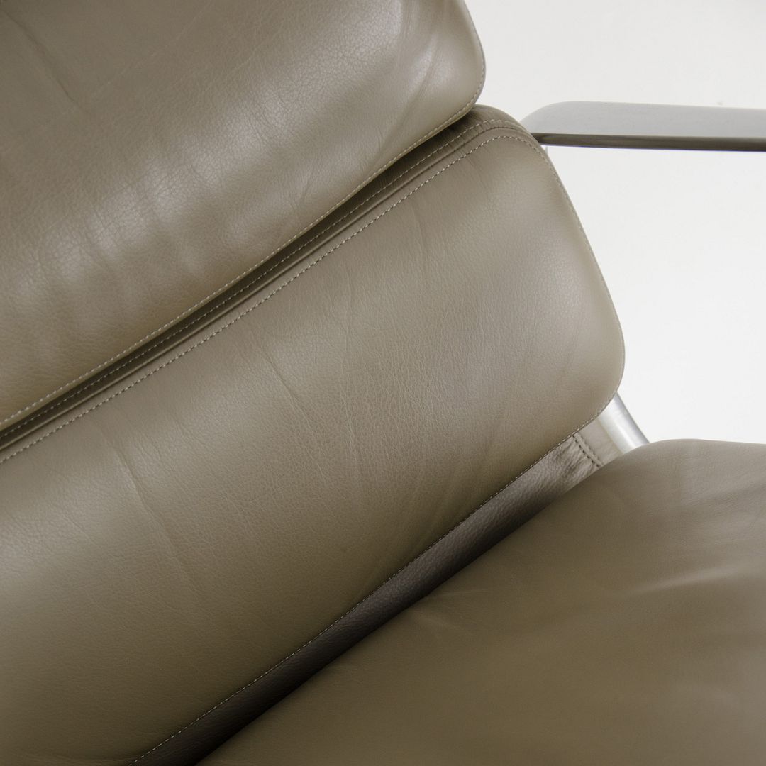 SOLD 2007 Eames Soft Pad Management Chair by Charles and Ray Eames for Herman Miller in Greige Leather 12+ Available