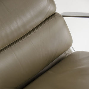 SOLD 2007 Eames Soft Pad Management Chair by Charles and Ray Eames for Herman Miller in Greige Leather 12+ Available