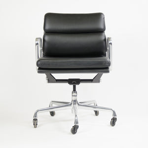 SOLD Herman Miller Eames Soft Pad Aluminum Group Chair Black Leather 2006 MINT