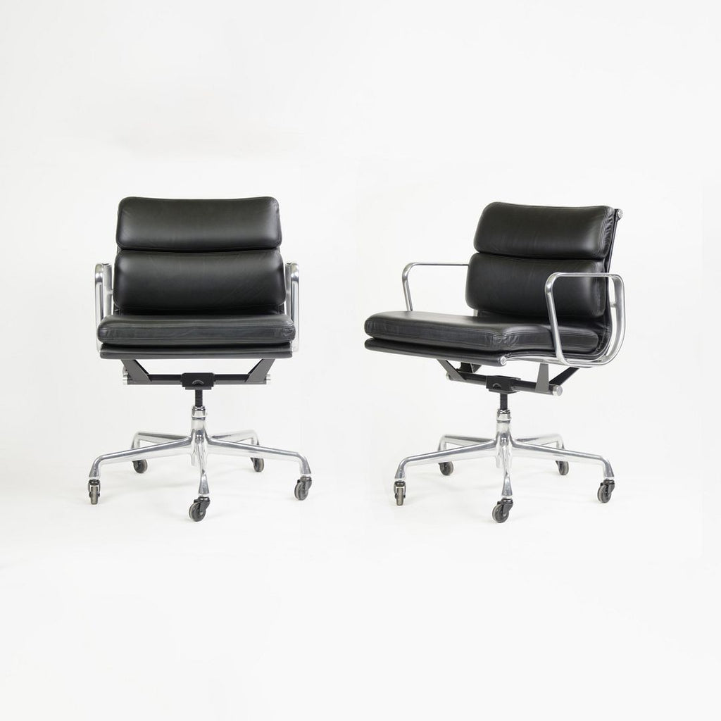 SOLD 2012 Eames Soft Pad Management Chair by Charles and Ray Eames for Herman Miller in Black Leather 6+ Available