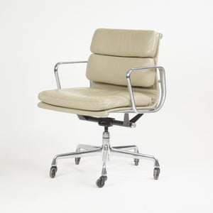 SOLD Herman Miller Eames Soft Pad Aluminum Group Chair Tan Leather 2000's 2x Available