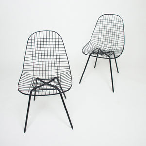 SOLD Early 1950’s Herman Miller DKX Eames X Base Wire Chairs Original (Set Of 2)