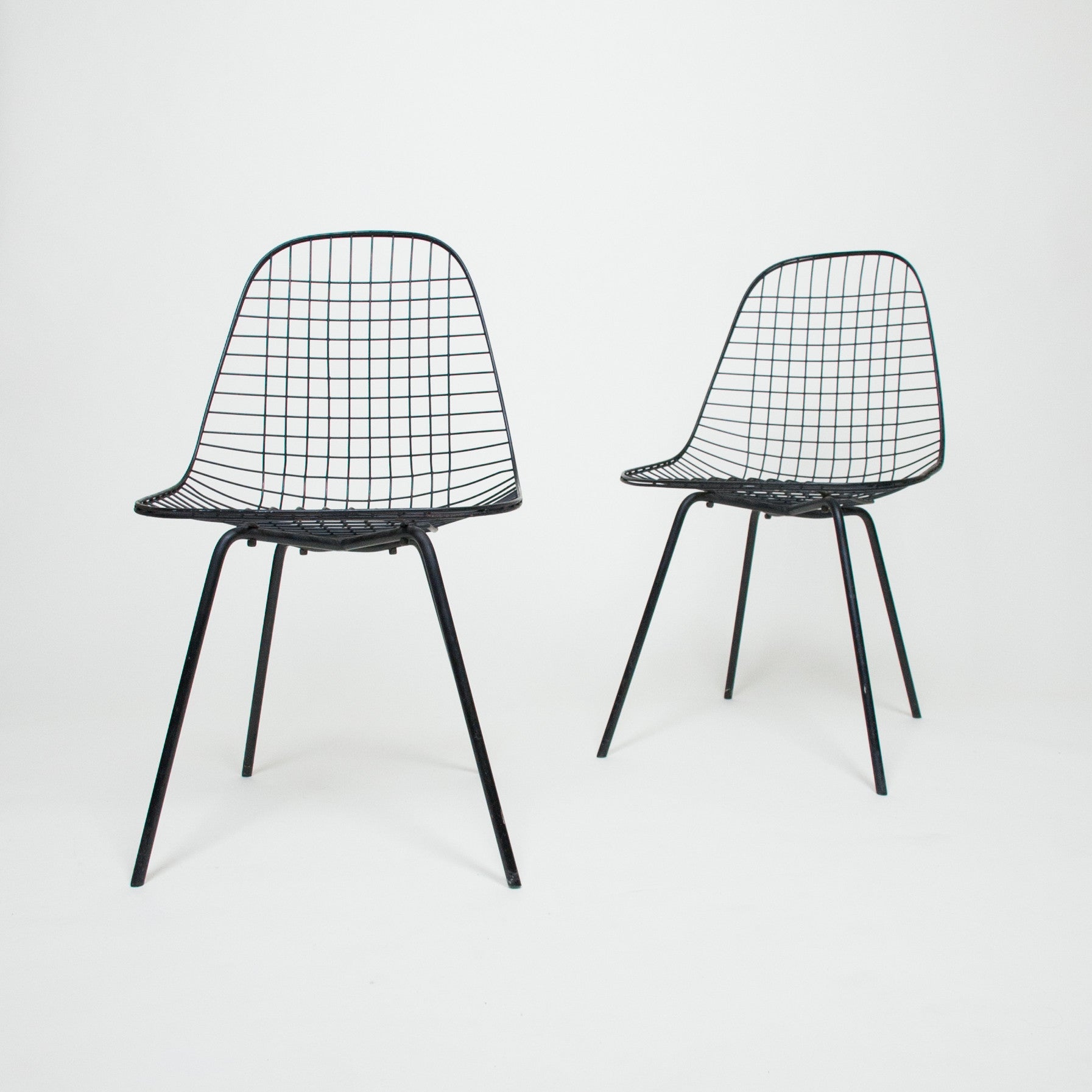 SOLD Early 1950’s Herman Miller DKX Eames X Base Wire Chairs Original (Set Of 2)
