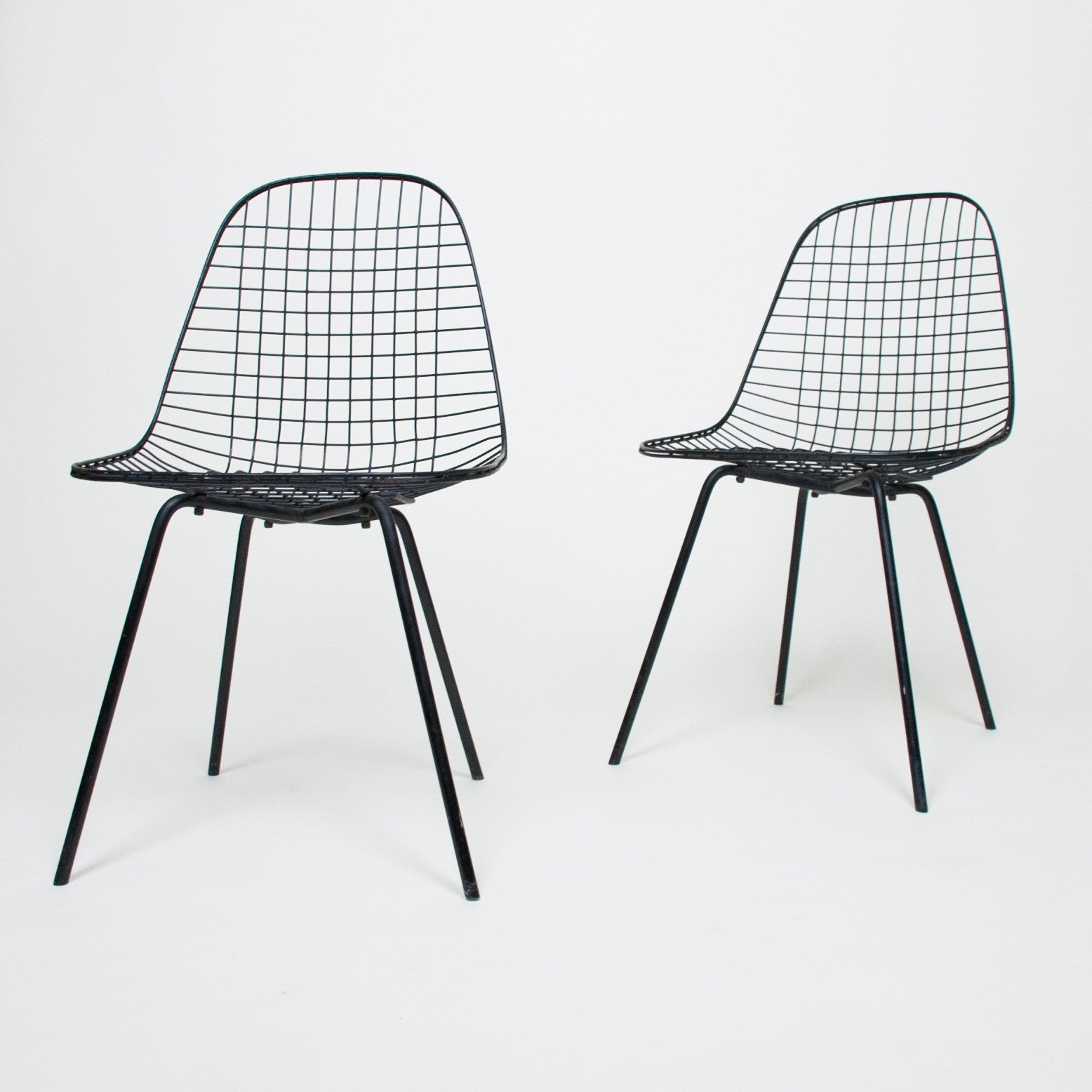 SOLD Early 1950’s Herman Miller DKX Eames X Base Wire Chairs Original (Set Of 2)