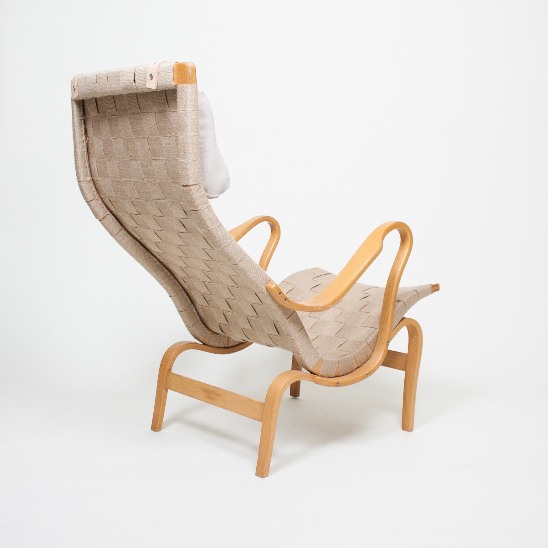 SOLD Bruno Mathsson Pernilla Lounge Chair + Ottoman Set Karl Mathsson Sweden
