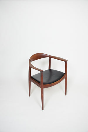 SOLD Hans Wegner Round The Chair Johannes Hansen For Knoll Vintage Teak Armchairs