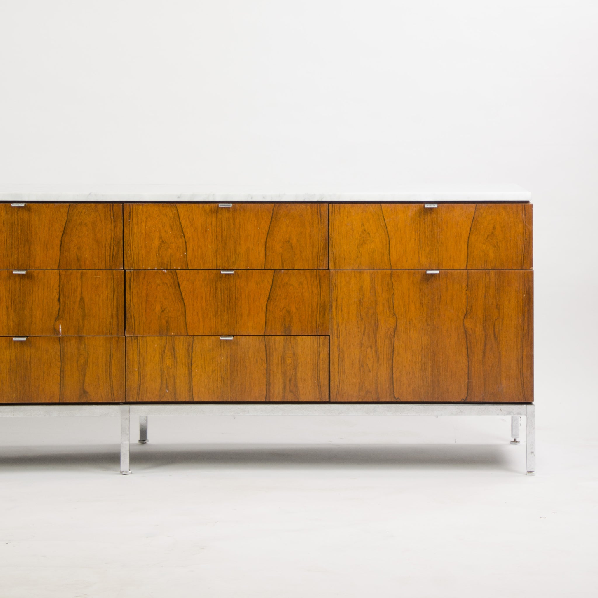 SOLD 1960's Florence Knoll Vintage Rosewood and Marble Credenza