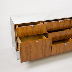 SOLD 1960's Florence Knoll Vintage Rosewood and Marble Credenza