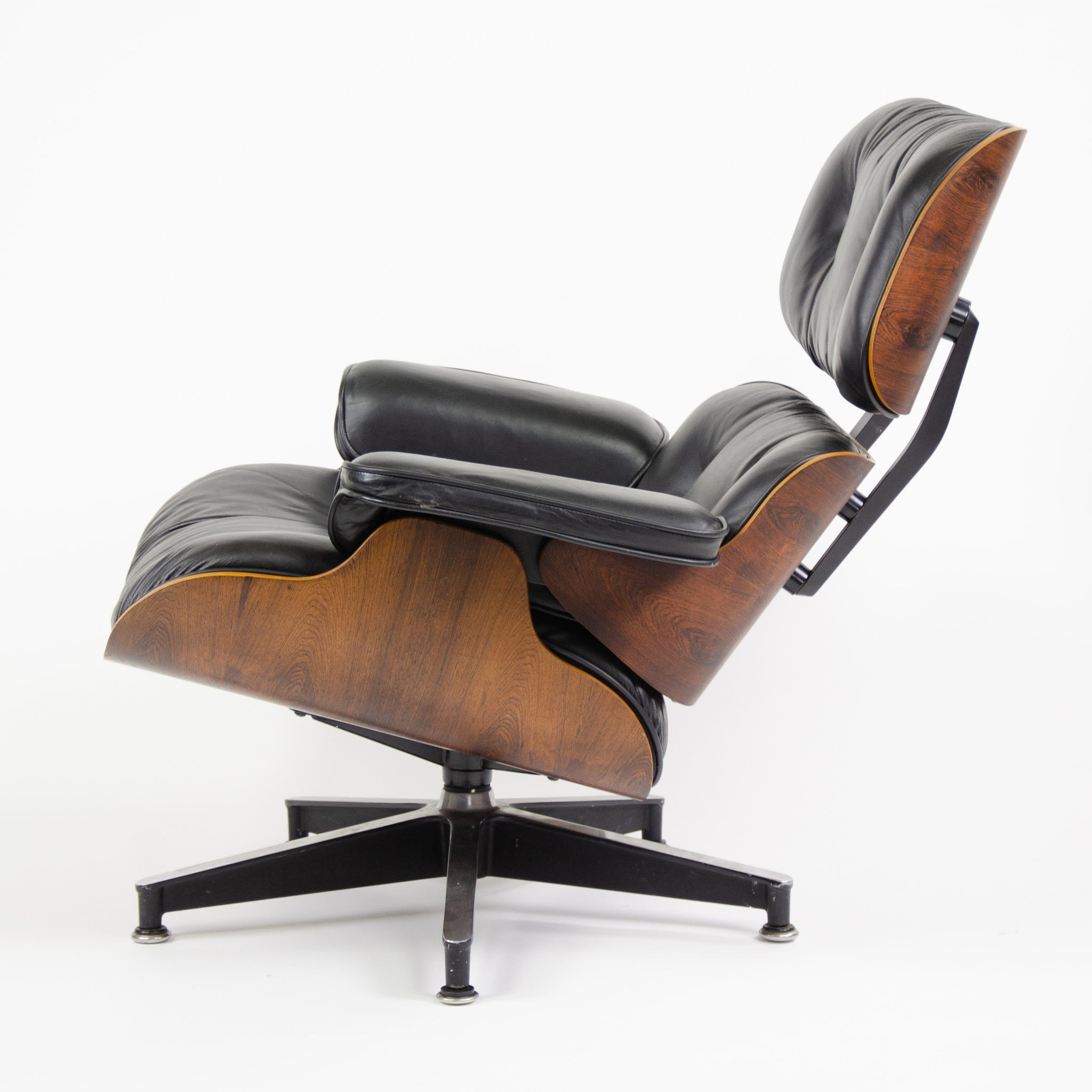 SOLD Herman Miller Eames Lounge Chair & Ottoman Rosewood 670 671 Black Leather 1970's