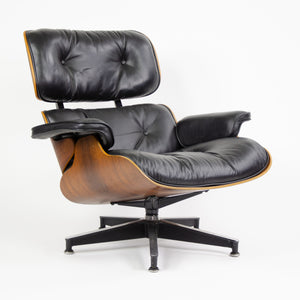 SOLD Herman Miller Eames Lounge Chair & Ottoman Rosewood 670 671 Black Leather 1970's