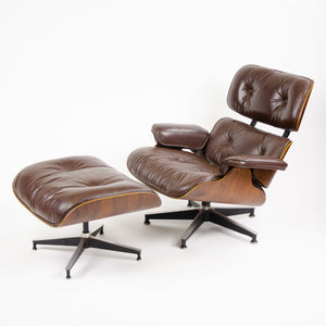 SOLD 1970's Herman Miller Eames Lounge Chair & Ottoman Rosewood 670 671 Brown Leather