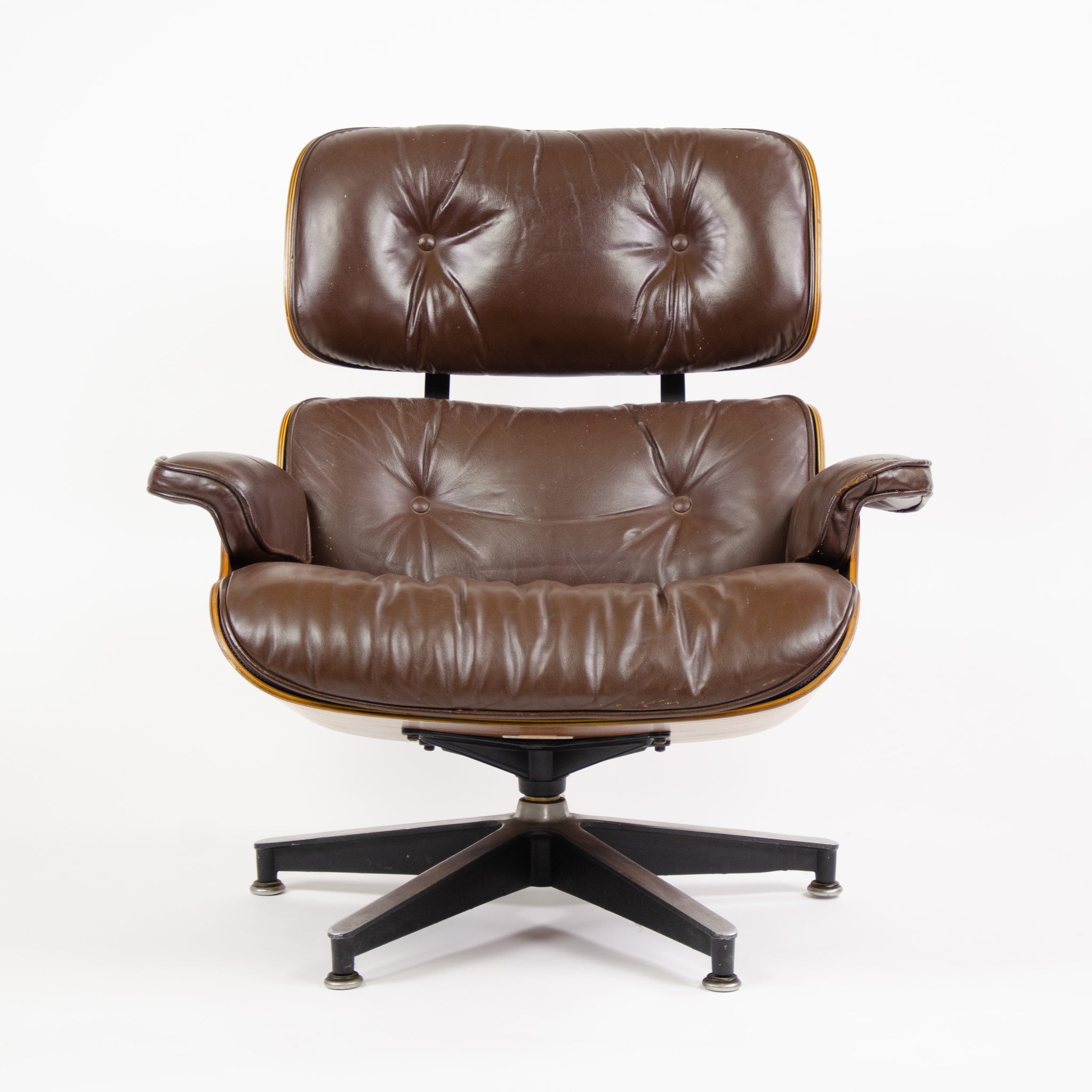 SOLD 1970's Herman Miller Eames Lounge Chair & Ottoman Rosewood 670 671 Brown Leather