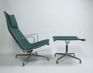 SOLD Eames Herman Miller Green Aluminum Group Lounge Chair and Ottoman