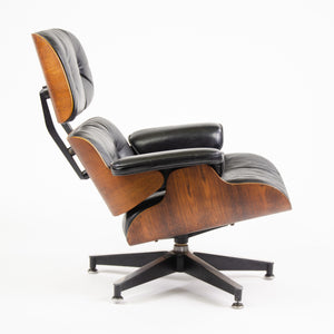 SOLD Herman Miller Eames Lounge Chair & Ottoman Rosewood 670 671 Black Leather 1970's