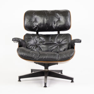 SOLD 1960's Herman Miller Eames Lounge Chair & Ottoman Rosewood 670 671 Black Leather