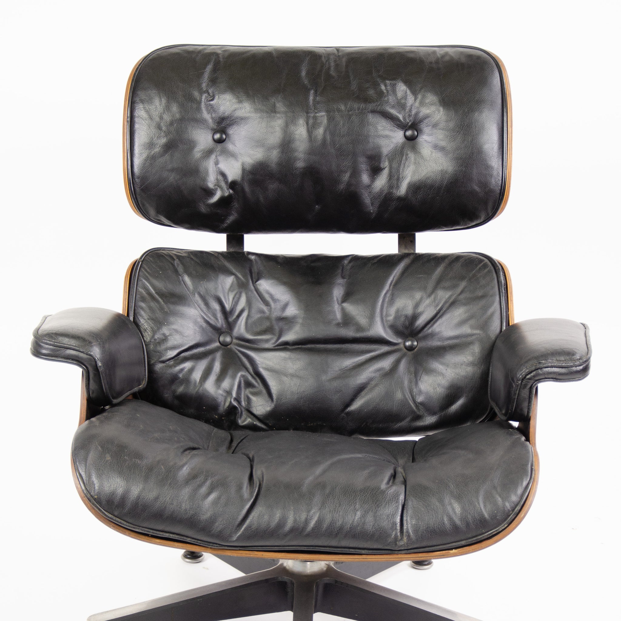 SOLD 1960's Herman Miller Eames Lounge Chair & Ottoman Rosewood 670 671 Black Leather