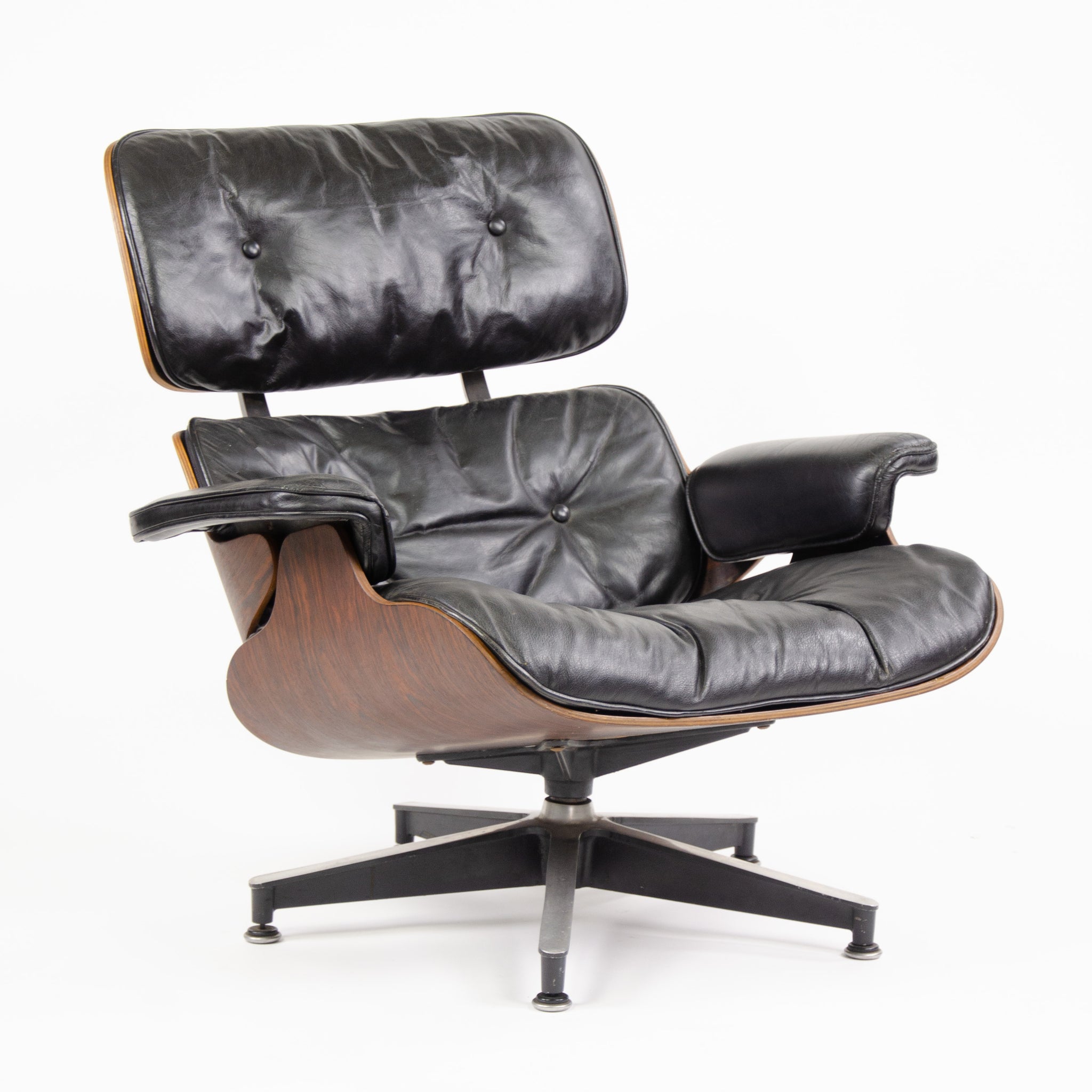 SOLD 1960's Herman Miller Eames Lounge Chair & Ottoman Rosewood 670 671 Black Leather