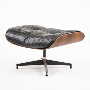 SOLD 1960's Herman Miller Eames Lounge Chair & Ottoman Rosewood 670 671 Black Leather