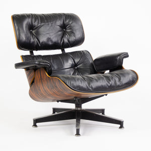 SOLD Herman Miller Eames Lounge Chair & Ottoman Rosewood 670 671 Black Leather 1980's