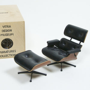 SOLD Vitra Miniature Design Eames Lounge Chair and Ottoman