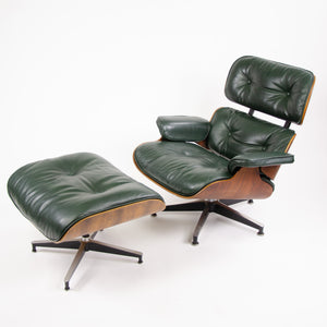 SOLD 1960's Herman Miller Eames Lounge Chair & Ottoman Rosewood 670 671 Green Leather