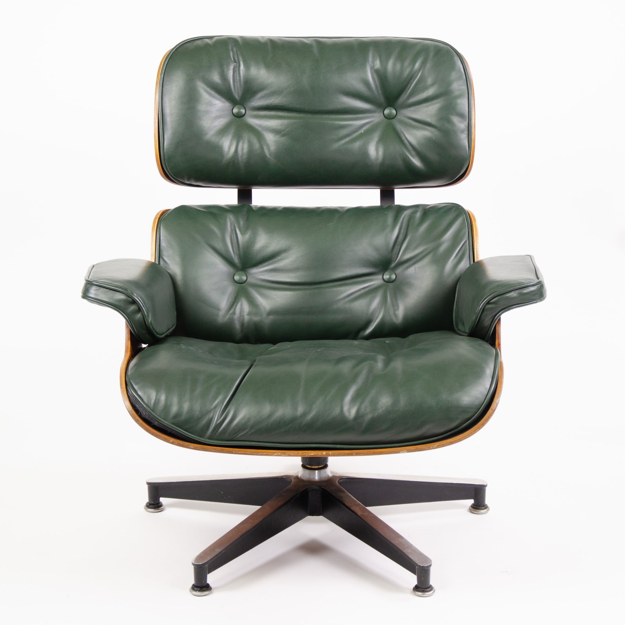 SOLD 1960's Herman Miller Eames Lounge Chair & Ottoman Rosewood 670 671 Green Leather