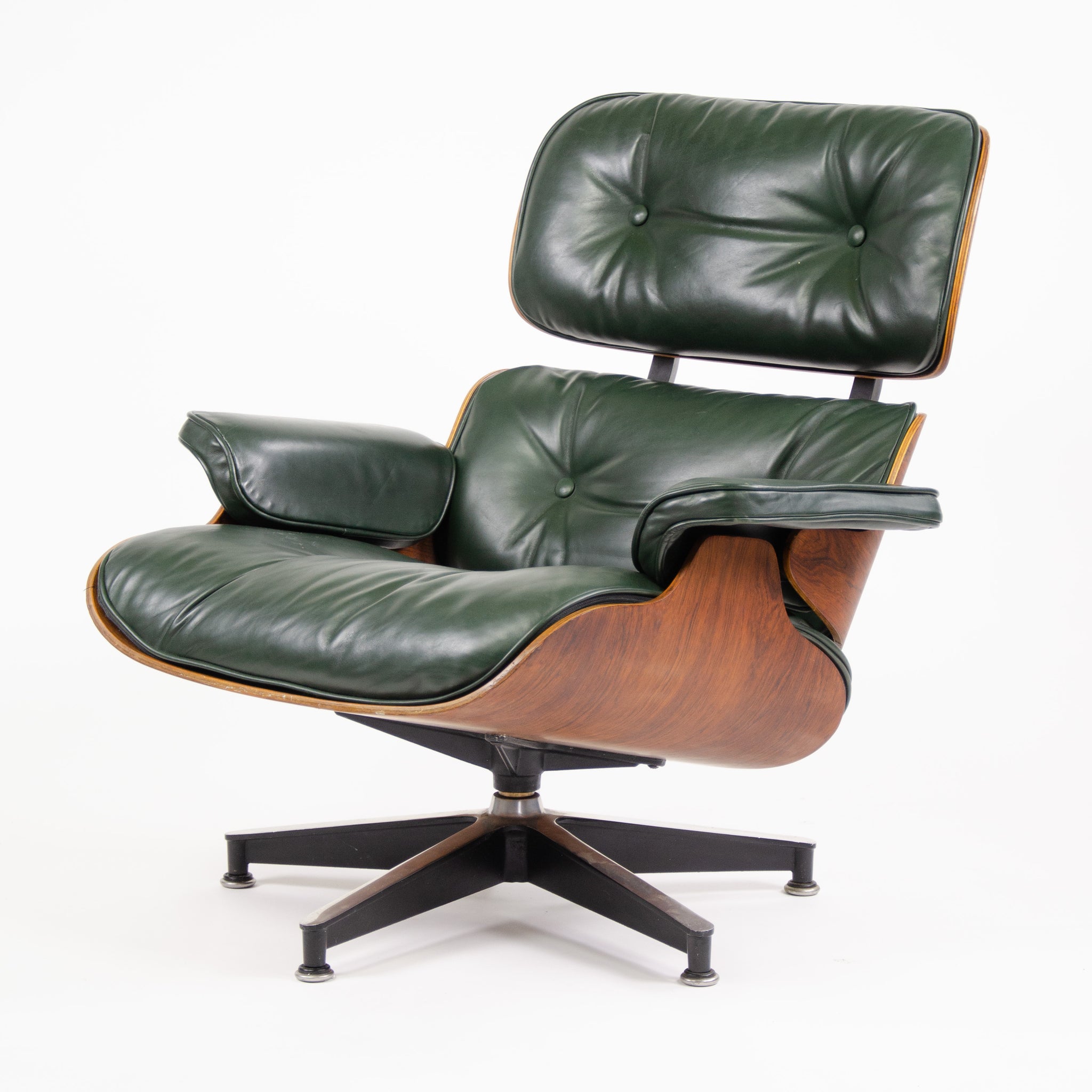 SOLD 1960's Herman Miller Eames Lounge Chair & Ottoman Rosewood 670 671 Green Leather