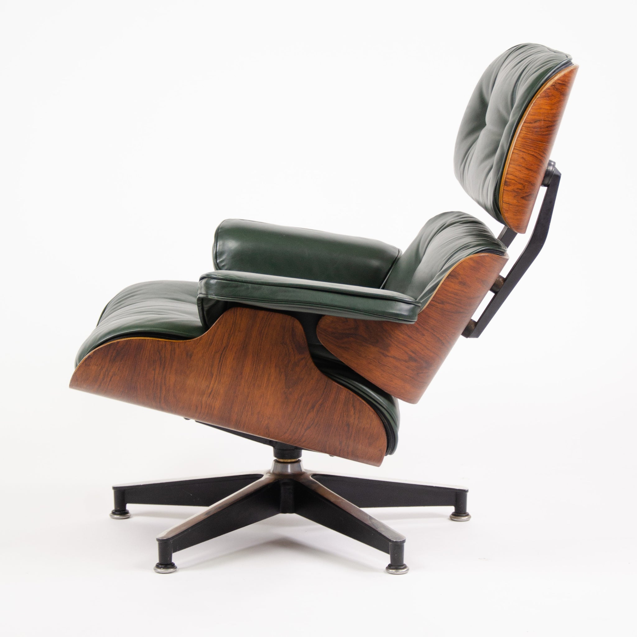 SOLD 1960's Herman Miller Eames Lounge Chair & Ottoman Rosewood 670 671 Green Leather