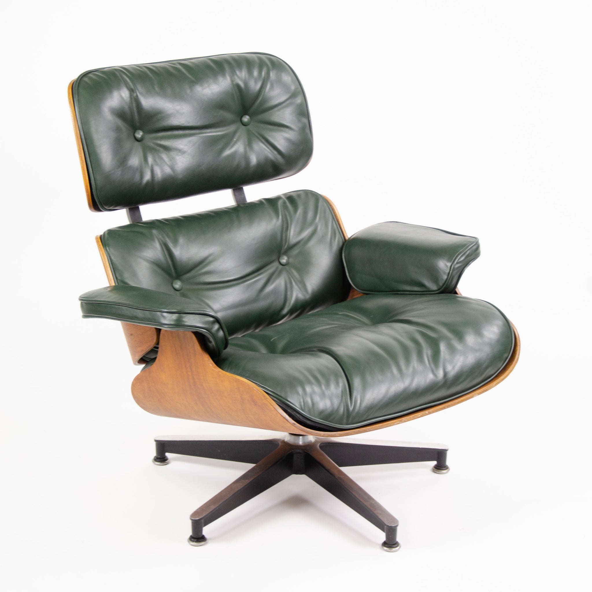 SOLD 1960's Herman Miller Eames Lounge Chair & Ottoman Rosewood 670 671 Green Leather