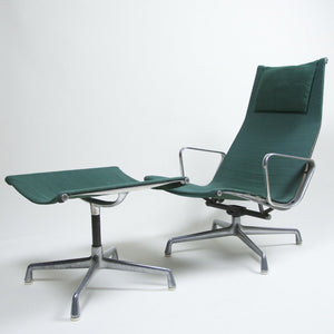 SOLD Eames Herman Miller Green Aluminum Group Lounge Chair and Ottoman