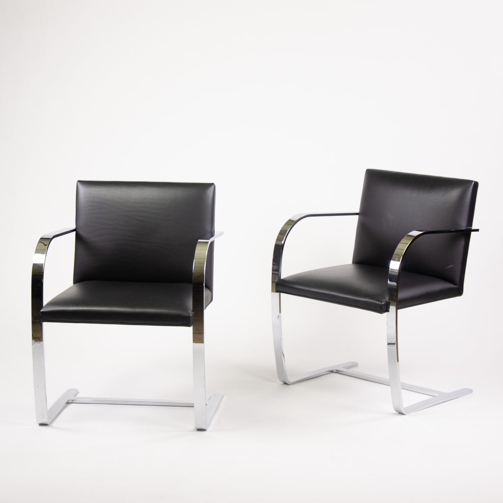 SOLD Knoll Mies Van Der Rohe Brno Chairs Black Leather Sets Available 2000s MINT