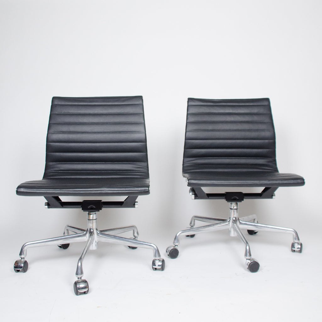 SOLD Eames Herman Miller Low Back Aluminum Group Chairs 2x