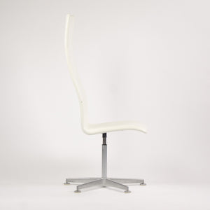 Fritz Hansen Arne Jacobsen Tall Oxford Chair White Leather 2007 4x Available