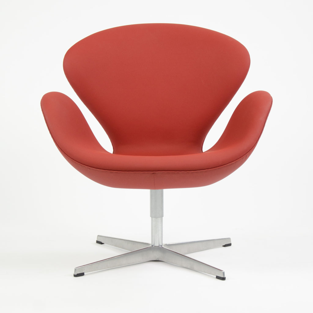 SOLD 2010 Arne Jacobsen for Fritz Hansen Denmark Swan Chair Red Upholstery Knoll MINT