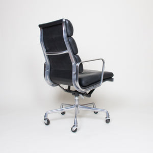 SOLD Eames Herman Miller High Back Soft Pad Aluminum Group Chair Black Leather