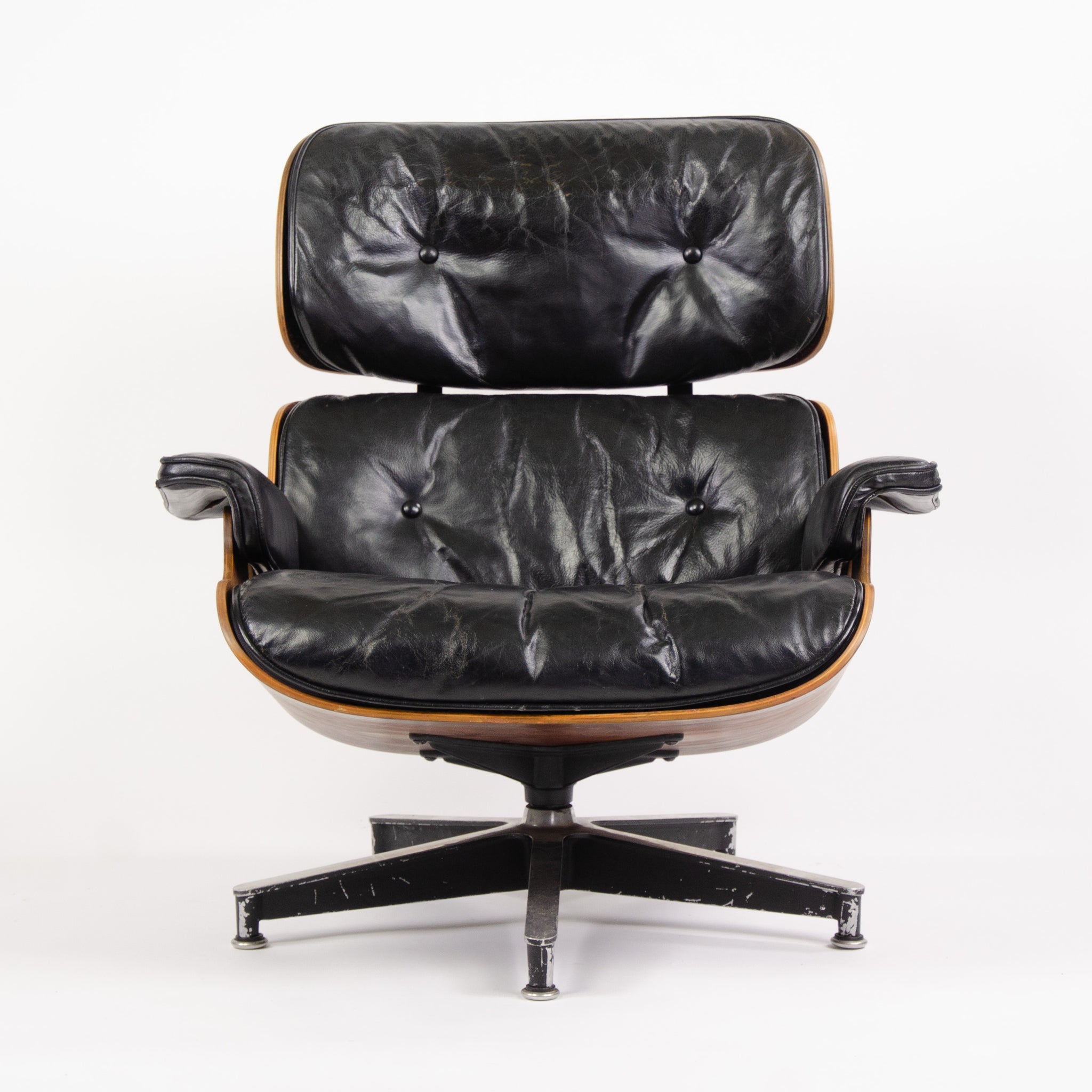 SOLD 1956 Holy Grail Herman Miller Eames Lounge Chair w Swivel Ottoman Boots + 3 Hole