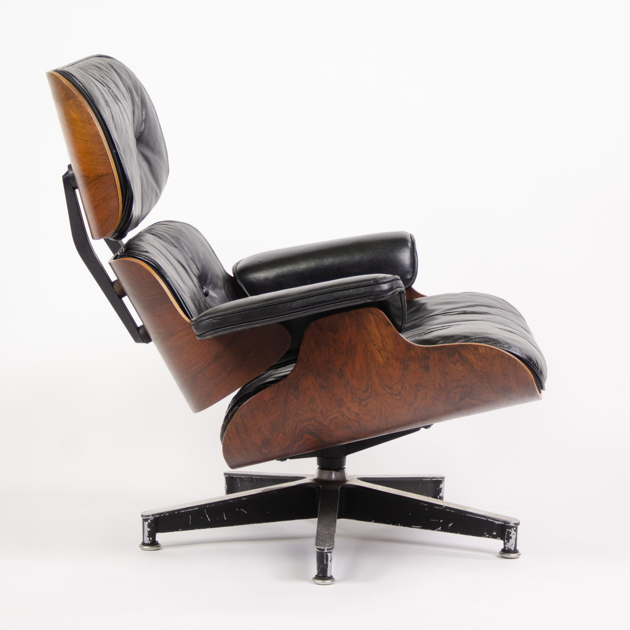 SOLD 1956 Holy Grail Herman Miller Eames Lounge Chair w Swivel Ottoman Boots + 3 Hole