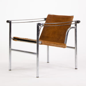 SOLD 1960's Authentic Le Corbusier Cassina LC1 Basculant Lounge Chair Cowhide Marked