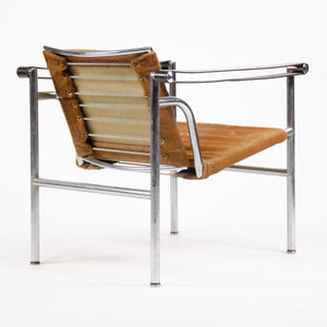 SOLD 1960's Authentic Le Corbusier Cassina LC1 Basculant Lounge Chair Cowhide Marked