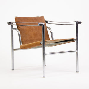 SOLD 1960's Authentic Le Corbusier Cassina LC1 Basculant Lounge Chair Cowhide Marked