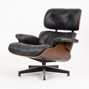 SOLD 1950's Herman Miller Eames Lounge Chair & Ottoman Rosewood 670 671 Black Leather