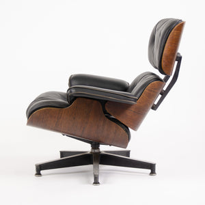 SOLD 1950's Herman Miller Eames Lounge Chair & Ottoman Rosewood 670 671 Black Leather