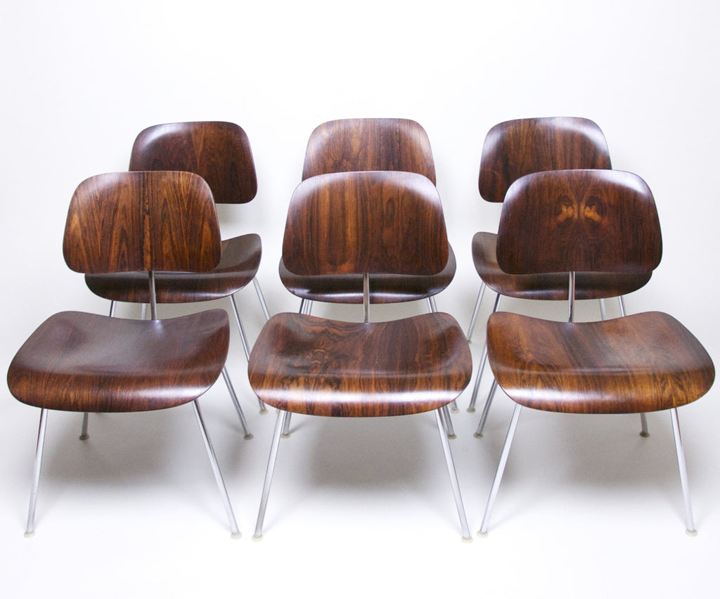 SOLD Eames Herman Miller Rosewood DCM's Dining Chairs Original Set Of Six