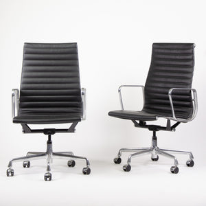 SOLD Herman Miller Eames Leather High Back Executive Aluminum Group Desk Chairs 2 Available